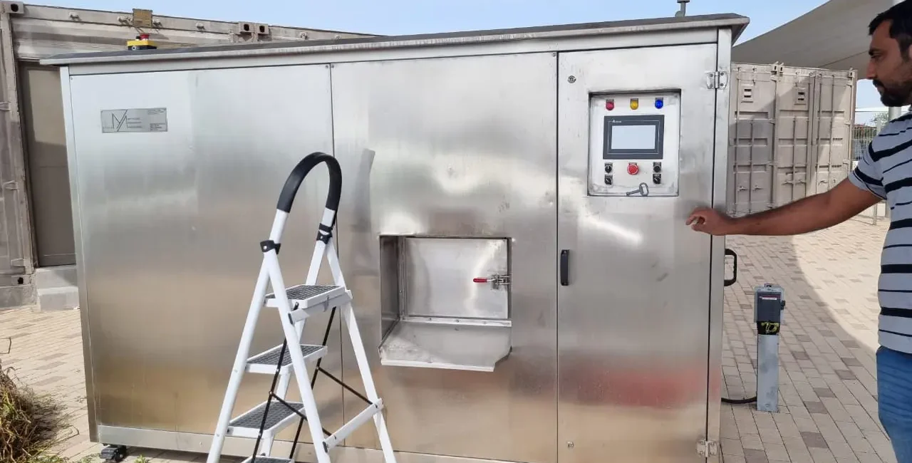 Smart bin composter operating in Masdar City sustainability project